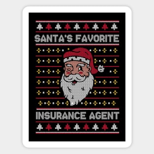 Santa's Favorite Insurance Agent // Funny Ugly Christmas Sweater // Insurance Sales Holiday Xmas Magnet